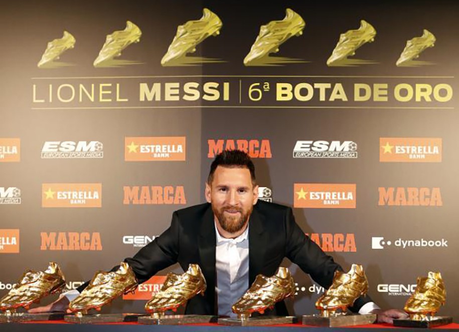 Messi và bộ sưu tập 6 “Giày vàng châu Âu” vô giá