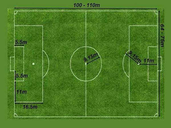 Tìm hiểu xem sân bóng đá có kích thước bao nhiêu?